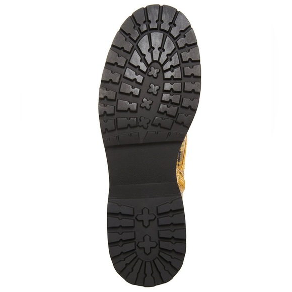 MADDEN GIRL WOMENS CARRA COMBAT BOOT YELLOW PLAID - Picture 5 of 5